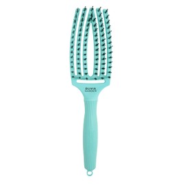 Olivia Garden Fingerbrush Care Iconic - Medium - Mint - Detangler Brush with Boar Bristles and Nylon for Healthy and Shiny Hair