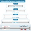 Bonpally Shower Curtain Rod 32-75 Inches Adjustable, Non-Slip Spring Tension