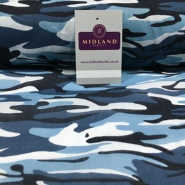 Blue 1 metre pack Army Military Camouflage Polycotton Fabric 110cm Wide MS1352 Mtex