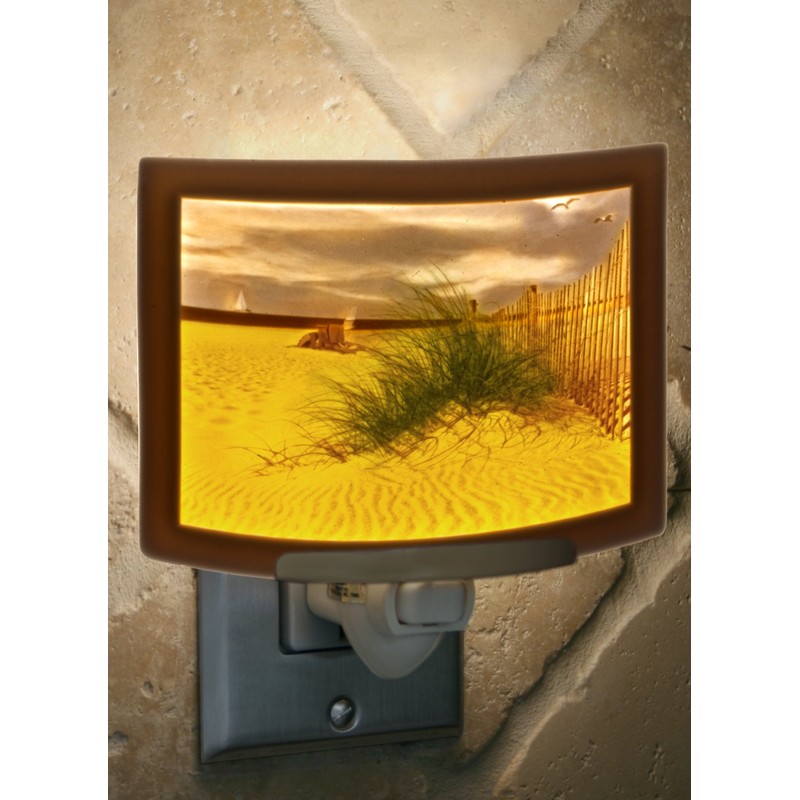 Balmy Beach- Colored Curved Porcelain Lithophane Night Light