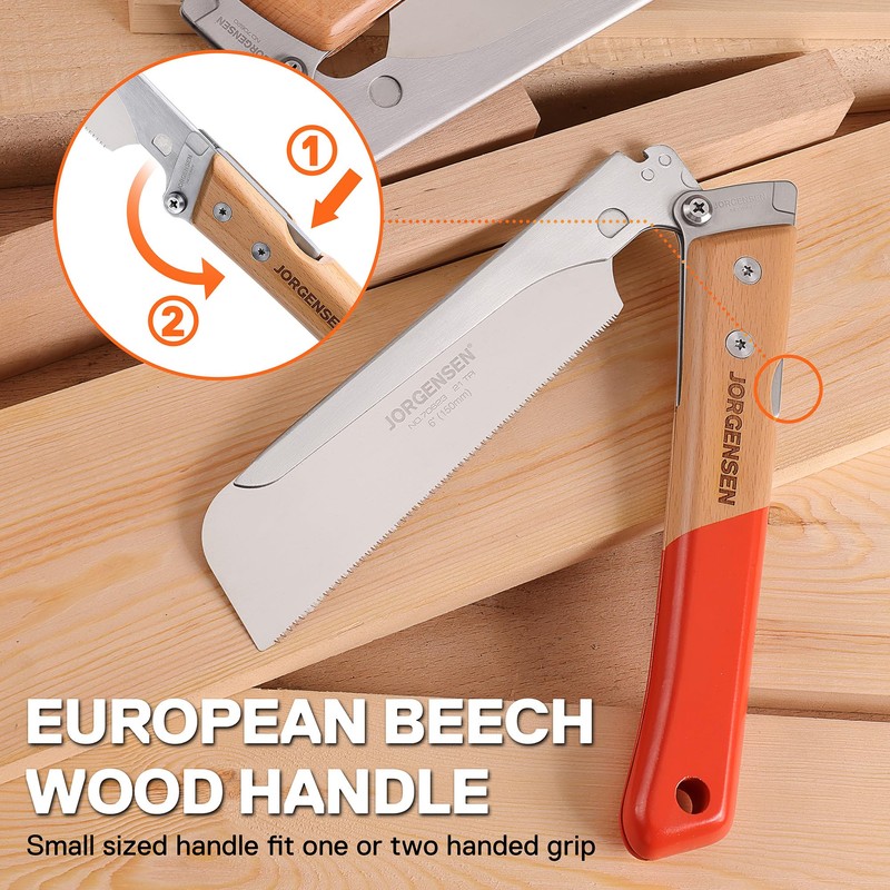 JORGENSEN Japanese Pull Saw, 6 Inch Pro Folding Dovetail Saw