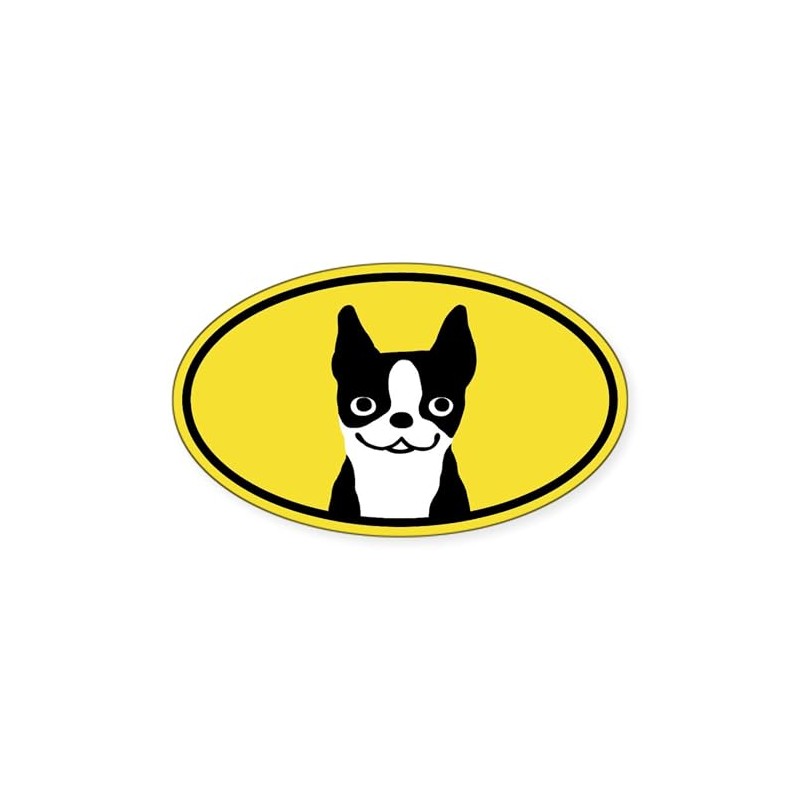 CafePress Boston Terrier Smile Oval Car Bumper Sticker