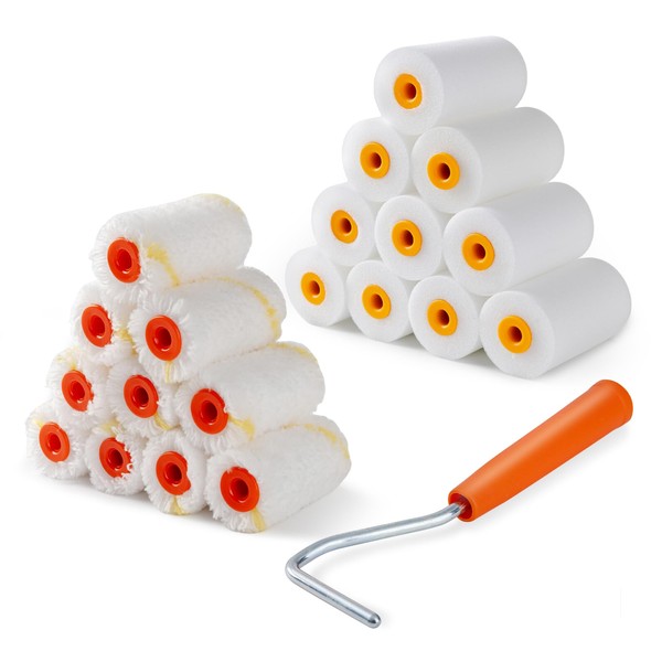 HANJKINZ 2 inch Paint Roller Kit, 20 Pack Small Paint