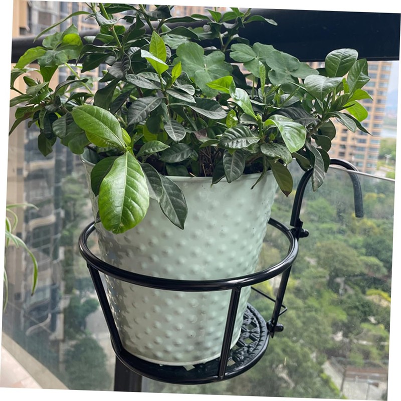 Levemolo Balcony Hanging Planter Baskets Durable Metal Railing Planter Stand