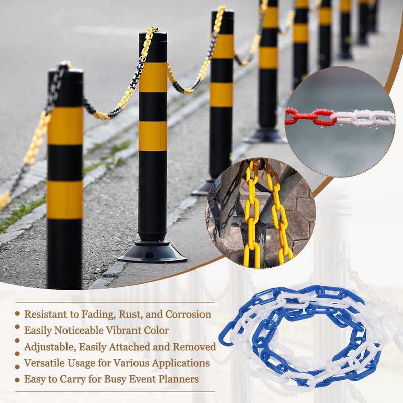 sourcing map Plastic Chain 10 FT/3.1 M, Safety Chain Blue