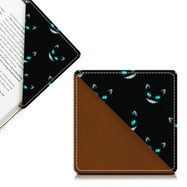 AFYEWKC Cute Leather Bookmarks, Fun Triangle Making Corner Bookmark, Book Accessories for Reading Book Lovers, Unbreakable Page Markers for Women Men Cool Cats