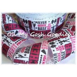 OH MY GOSH GOODIES 3" CHEER * WORDS * MAROON BLACK CHEERLEADER SPIRIT TEAM RIBBON 4 TIC TOC BOW