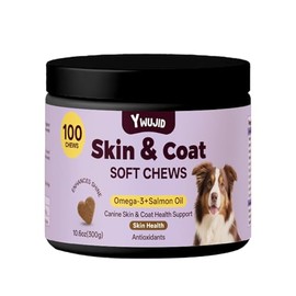 Skin & Coat Soft Chews for Dogs & Cats – Omega 3, 6, 9 with Salmon Oil, Biotin & Vitamin E – Supports Healthy Skin, Shiny Coat & Shedding Control – Natural Flavor