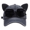 Breathable Baseball Cap for Women Chic Cat Ear 6-Panel Ball