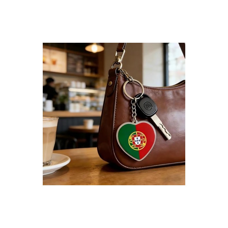 JAVD Paquete de 2 llaveros con bandera de Portugal, Portugal,