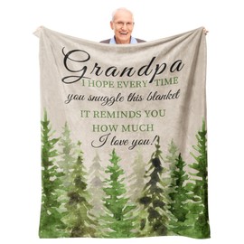Xutapy Fathers Day Grandpa Gifts Blanket 60’’x50’’, Best Gifts for Grandpa, Grandpa Gifts from Grandchildren, Grandpa Birthday Gift, Grandfather/Papa/Pop Pop/Paw Paw Gift from Granddaughter/Grandson