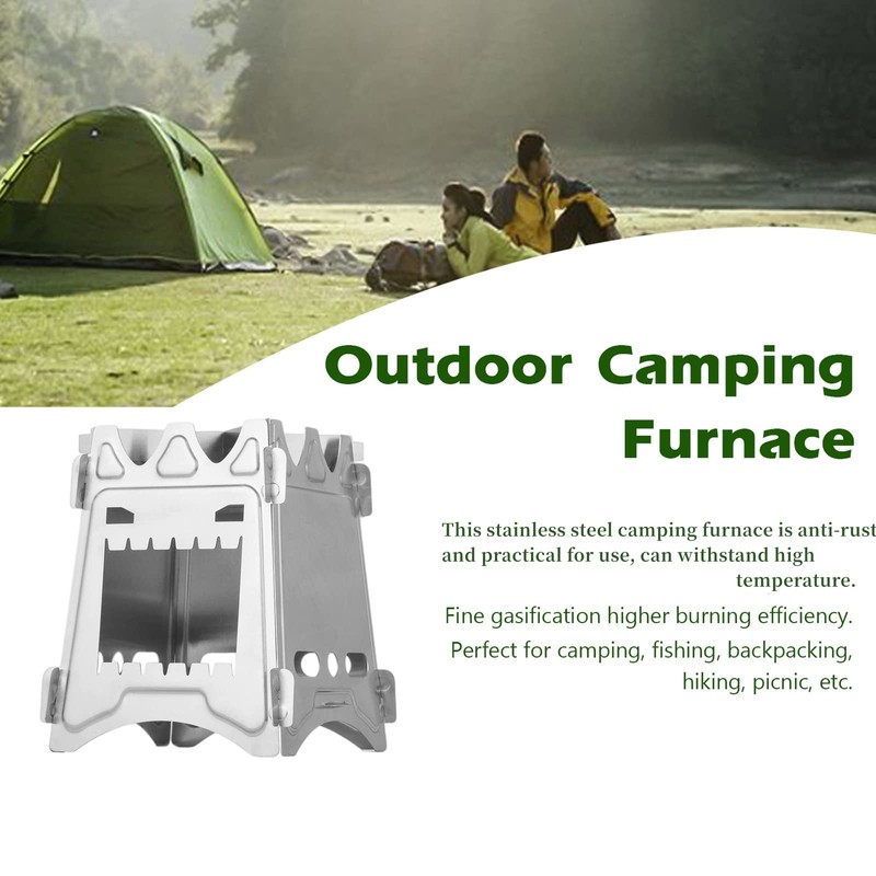 Portable Folding Wood Burning Camping Stove - Lightweight Backpacking Stove