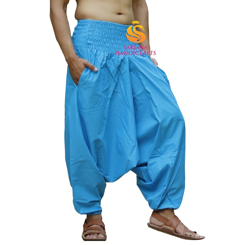 SARJANA HANDICRAFTS Pantalones de harén unisex de algodón para hombre
