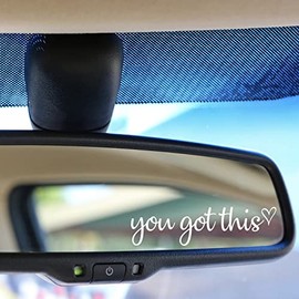 2 x Rear View Mirror Decal - You Got This Decal - Miniature Car Decal Sticker - Inspirational Wall Decal - Gift for Her - Stocking Stuffer