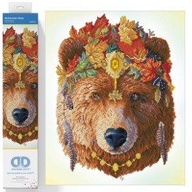 DIAMOND DOTZ Bohemian Bear Diamond Painting Kits for Adults - Diamond Art Kits a Relaxing Creative Craft Kit with Dotz Gems 16.1x20.1