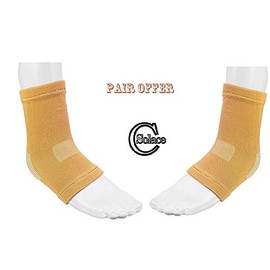High Performance Ankle Advance Compression Support Sleeve - Sports Injury Sock/for Sprain/Strain/Prevent Cramps & Stiffness - Foot Pain Wrap by Solace Care (Unisex) (One Size - Pair, Beige)