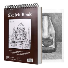 NVGFTG Sketchbook A4 22.9 × 30.5 cm Sketchbook Spiral Bound Sketchbook - 200 Pages/100 Sheets - 100 gsm Drawing Pad Sketch Paper for Drawing Drawing Drawing Pad Drawing Paper for Students Artists