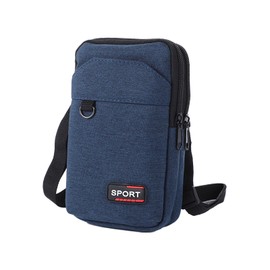 AfitLulu 7-Inch Cross Body Bag Men Phone Bag 3-Layer Pockets Men's Shoulder Bags Mini Mens Crossbody Bag with Detachable and Adjustable Shoulder Straps for Hiking Traveling Sports (Blue)