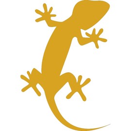 NBFU Gecko Lizard Animal (Metallic Gold) (Set Of 2) Premium Waterproof Vinyl Decal Stickers For Laptop Phone Accessory Helmet Car Window Bumper Mug Tuber Cup Door Wall Decoration