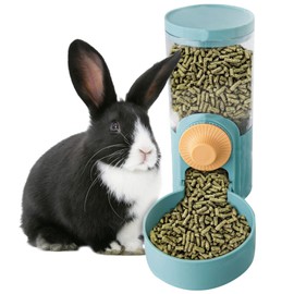 kathson 35oz Hanging Automatic Food Water Dispenser Gravity Pet Auto Feeder Waterer Set for Rabbit Cat Dog Chinchilla Guinea Pig Hedgehog Ferret (Food Dispenser)