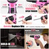 JENABOM Pink Tool Set - 12V Cordless Drill Kit, 151