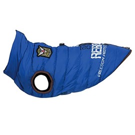 Trixie Mantel für Hunde, Kleidung für Haustiere, Jacke, Mantel, Weste mit Geschirr, groß, klein, mittel, Hunde, Zubehör, Umhang, Saint-Malo, Größe XS, 30 cm, Blau