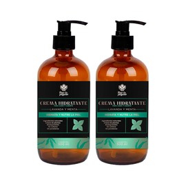FLOR DE JAGUAR | Pack 2 pzas Crema Hidratante para Cara y Cuerpo, 500 gr | Aroma Lavanda-Menta I Ingredientes naturales | Hidrata, Nutre y Suaviza la 