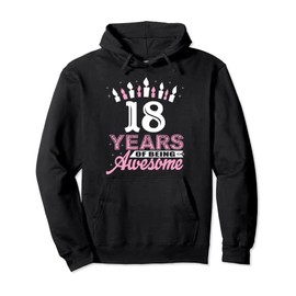18 Years Old 18th Birthday Shirts For Girls - Candle Gift Pullover Hoodie