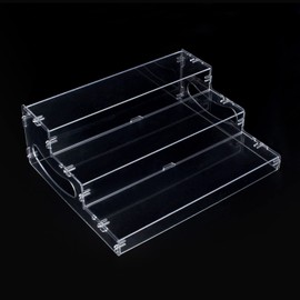 evron Pantry Organization and Storage Clear Plastics Spice Rack Organizer for Cabinet & Countertop (ASSEMBLY REQUIRED) 3 Tier Organizer Versatile Tierd Shelf Organizer 10.5"