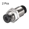 sourcing map Straight Pneumatic Push to Quick Connect Fittings Bulkhead