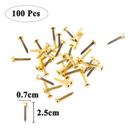 100 Pcs Paper Fasteners Mini Round Metal Scrapbooking Brads Split Pins for Paper Craft DIY Stamping Scrapbooking