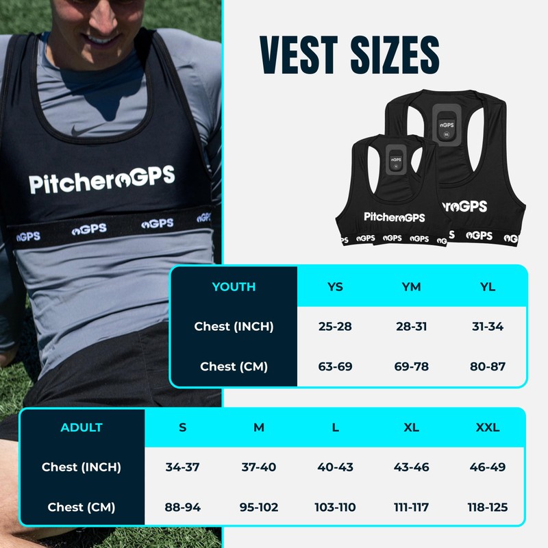PitcheroGPS Player Vest Player Tracker, High-performance Fabric with Secure Tracker