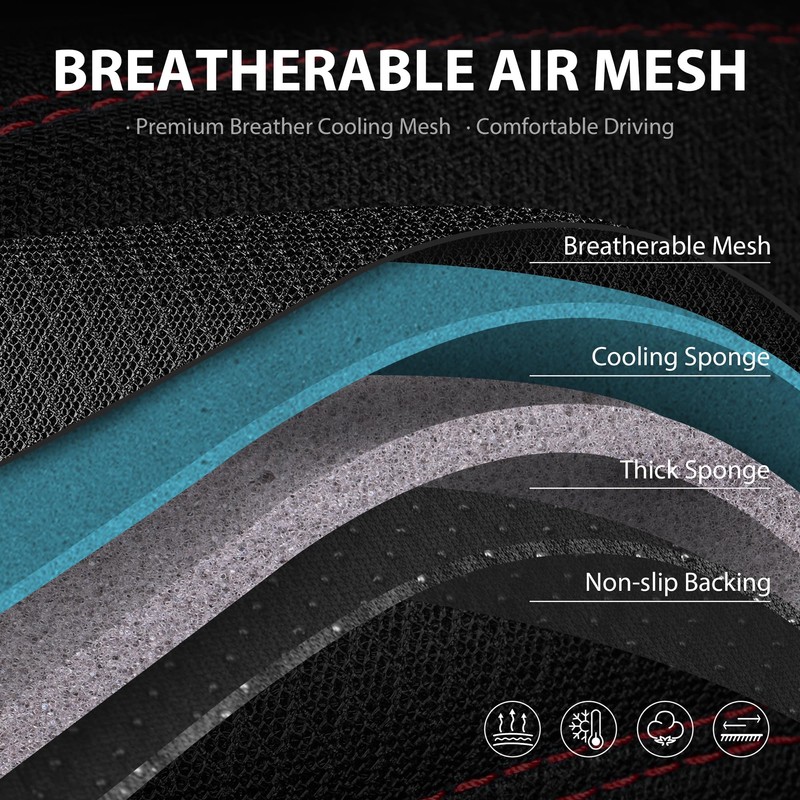 CAR PASS Comfortable 3D Foam Mesh Leather Car Seat Covers