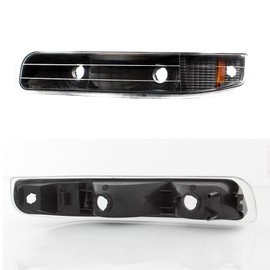 AKKON - For 1999-2002 Silverado 00-06 Tahoe Suburban Black Bumper Parking Turn Signal Lights Left + Right Pair