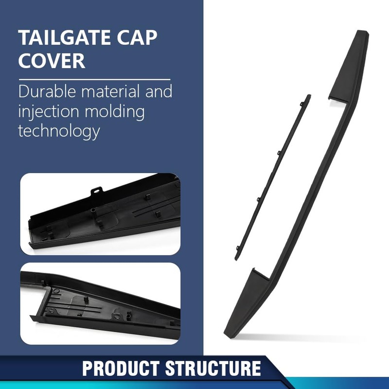 PIT66 Step Side Tailgate Moulding Protector, Compatible with Ford F150