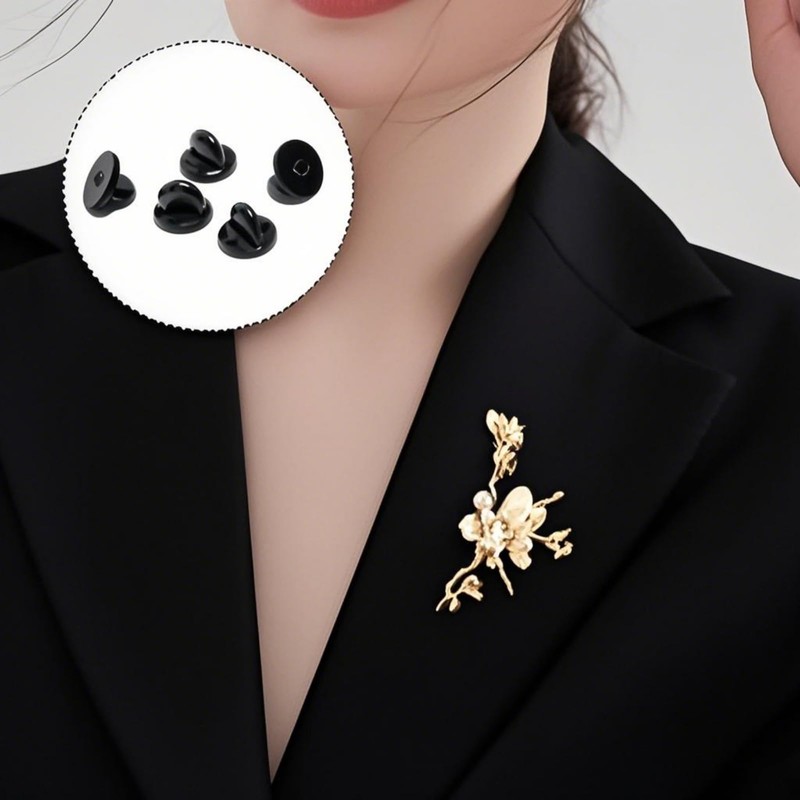 Pin Badge Backs, 100 Pcs Locking Pin Back for Badges