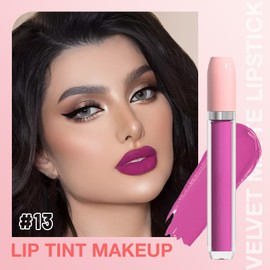 BINGBRUSH Super Stay Matte Longwear No-Budge Liquid Lipstick Makeup,Highly Pigmented Color and Instant Shine, Cheeky, Soft Matte Lip Cream Lightweight Lipgloss (13#, Pack of 1)