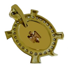 KING OF JEWELZ Women 10K Real Yellow Gold Tri Tone Shell Turtle Charm Pendant Simulated Diamond