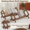 Aofure Premium Desktop Bookshelf, Bamboo Desk Bookshelf, Retro Brown Book
