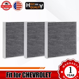 VEHITO 3PCS Cabin Air Filter For GMC Sierra 2014-2018 1500 2015-19 2500 HD