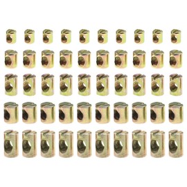 50PCS Barrel Bolts Slotted Nuts Fasteners for Cot Bed Desk Table Furniture Fixing Accessories Carbon Steel M5x8x10mm M6x10x12.5mm M6x10x15mm M8x11.5x15mm M8x11.5x20mm