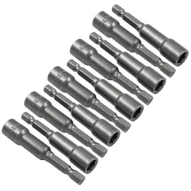10 Pcs 5/16 Inch/ 8mm Hex Nut Driver Magnetic Extension Socket Drill Bit Holder, Quick-Change Power Nut Driver Bit Set Hex Shank Drill Bit Holder for Electric Drill