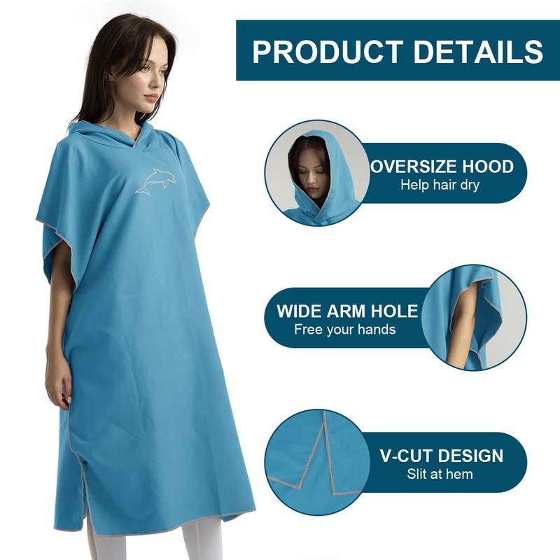 flintronic Swim Towels, Quick Dry Changing Robe Towel, Microfiber Beach