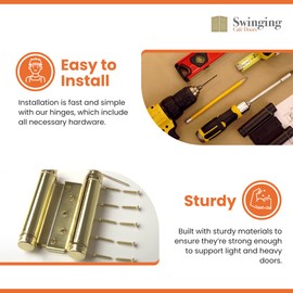 Swinging Cafe Doors Double Action Door Hinges With Self-Hold Feature for Saloon Doors and Cafe Doors, Door Hinge for In & Out Doorway, Double Swing Hinges, Self Closing Door Hinges (Oil-Rubbed Bronze)