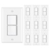 [10 Pack] BESTTEN Double Light Switch, Single Pole, Combination Decorator
