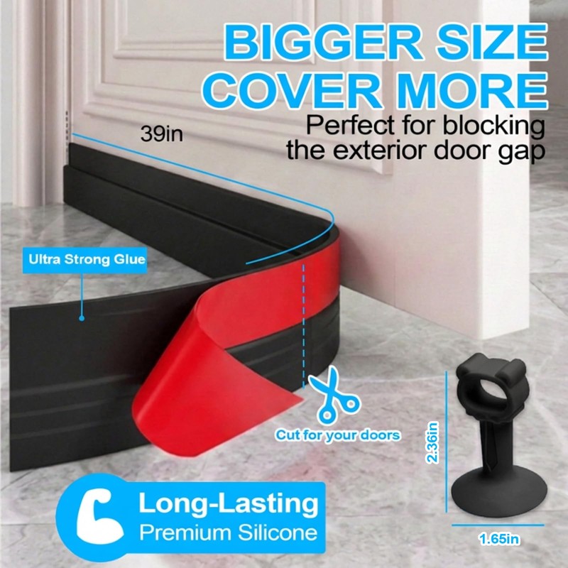 Door Draft Stopper Set - Door Bottom Seal - Door