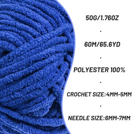 3 Pack Fluffy Velvet Yarn for Crocheting，Baby Blanket Yarn for Crocheting Soft，150g(196.8yds) Amigurumi Yarn，Plush Chenille Crochet Yarn，Puzzle Yarn for Crochet Weaving Craft(3 Sapphire Blue)