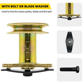 Melgweldr Lawn Mower Blade Adapter with Pulley,Bell Blade,Hex Bolt,1inch Drive Pulley Adapter Replacement for 687-02528,Compatible with MTD Yard-Man Troy-Bilt TB230 240 260 280 etc
