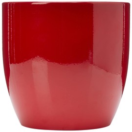 Soendgen Ceramic Flower Pot, Basel Full Colour, Clay, Bordeaux, 19 x 19 x 18 cm