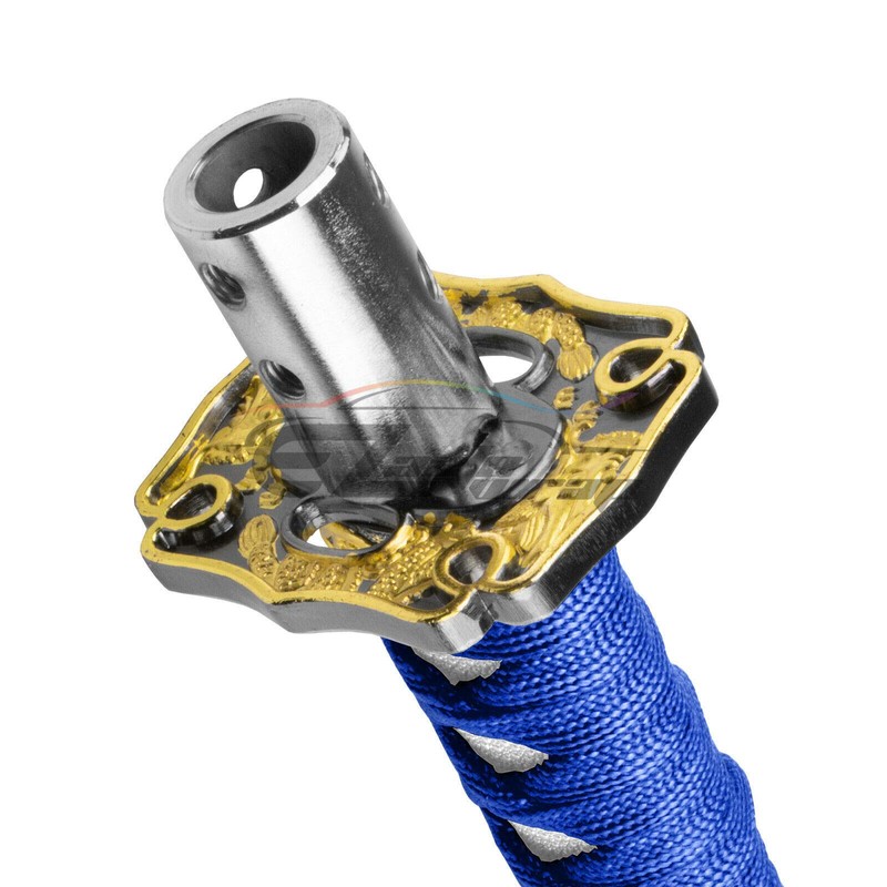 EZAUTO WRAP 15cm Blue White Shift Knob Samurai Sword Alloy